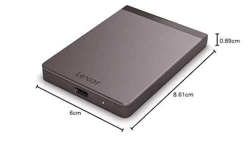 Lexar SL200 External SSD, 1 TB Maximum Read Speed 550MB/s Compact, Portable, USB3.2, Gen1, Type-C Portable SSD, PS5, PS4, Compatible with 3 Year Manufacturer's Warranty