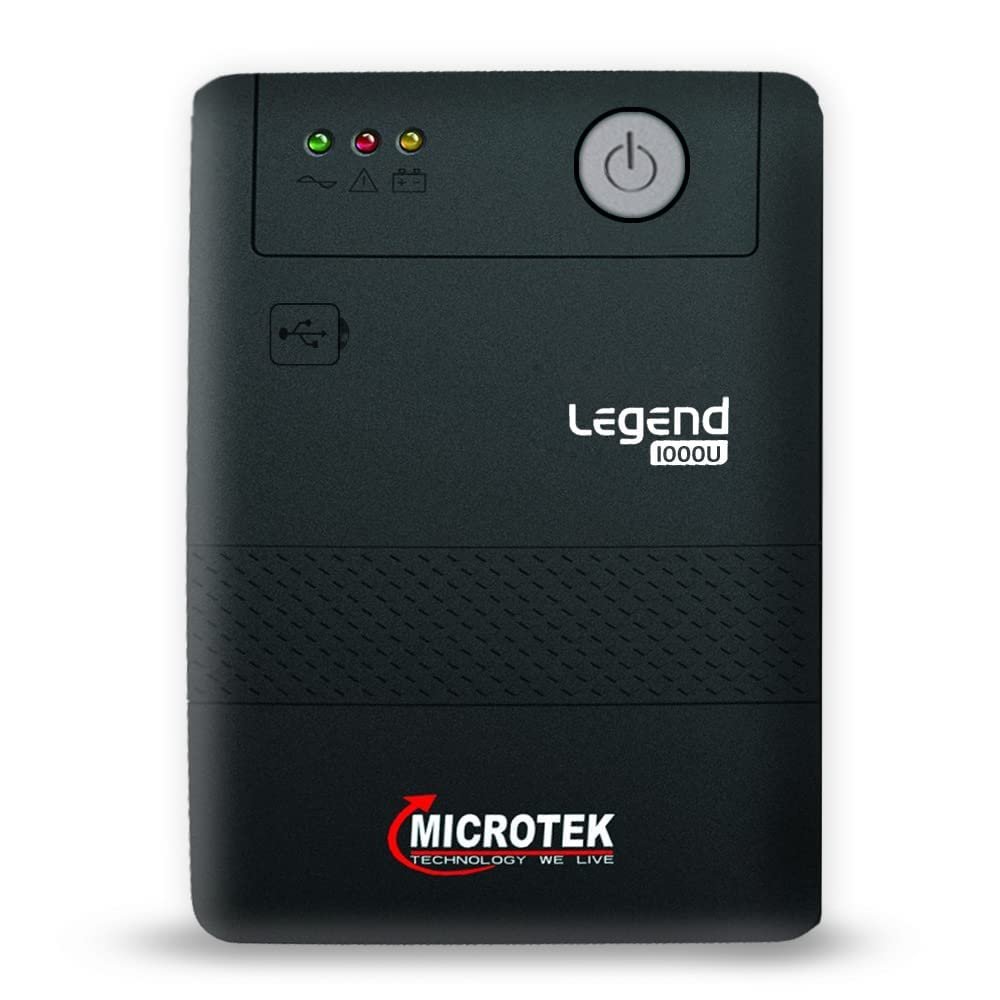 Microtek Legend 1000 Line Interactive UPS 1000VA/600W, Micro Processor Based UPS System, an Ideal Power Backup & Protection for Desktop PC & Home Office with 2 Years on Electronics & 1 year on Battery