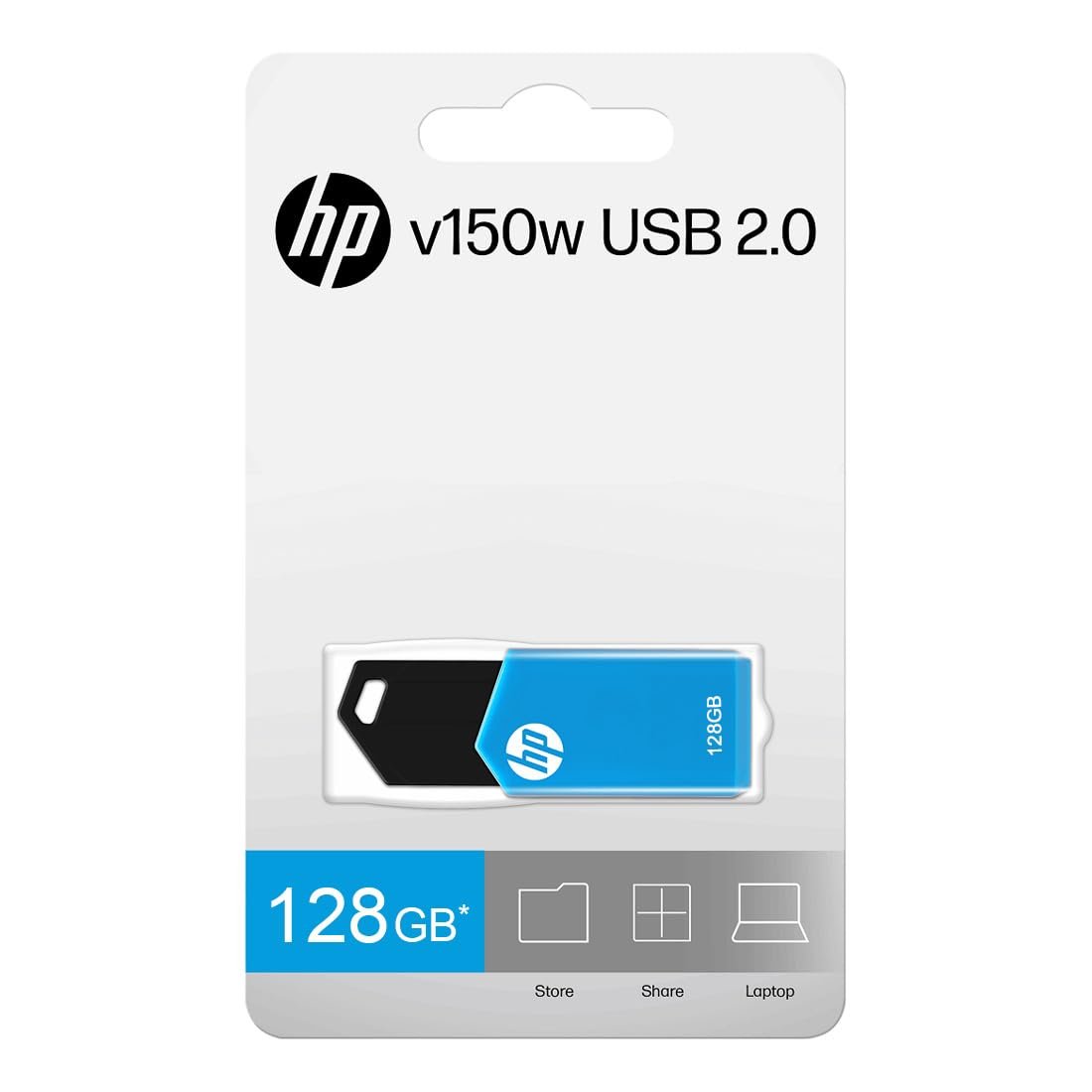 HP USB 2.0 Flash Drive 128GB v150w-Blue
