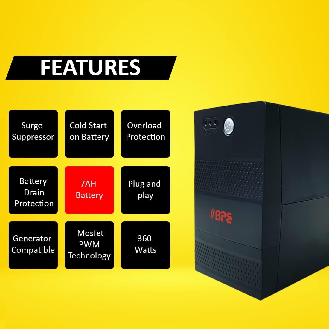 BPE BP650 Line Interactive UPS for Desktop PCs Computer, an Ideal Power Backup & Protection for Home, Office & Electronics Networking Devices