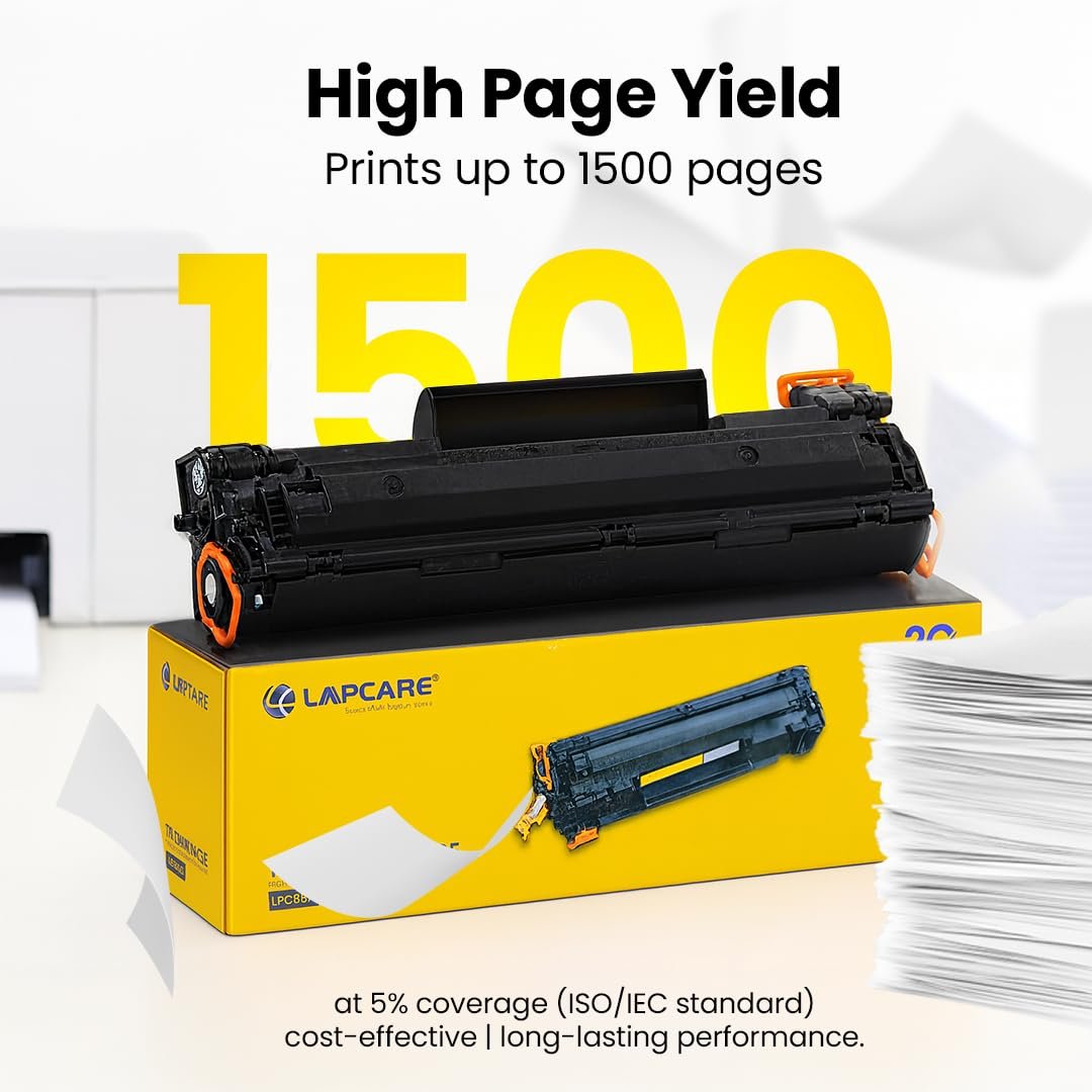 LAPCARE 88A/CC388A Laser Toner Printer Cartridge | for HP Laser Jet P1007/P1008/P1106/P1108, Pro M1136/M1213nf/M1216, Pro M202dw / MFP M128/ M226 | Up to 1500 Pages Yield