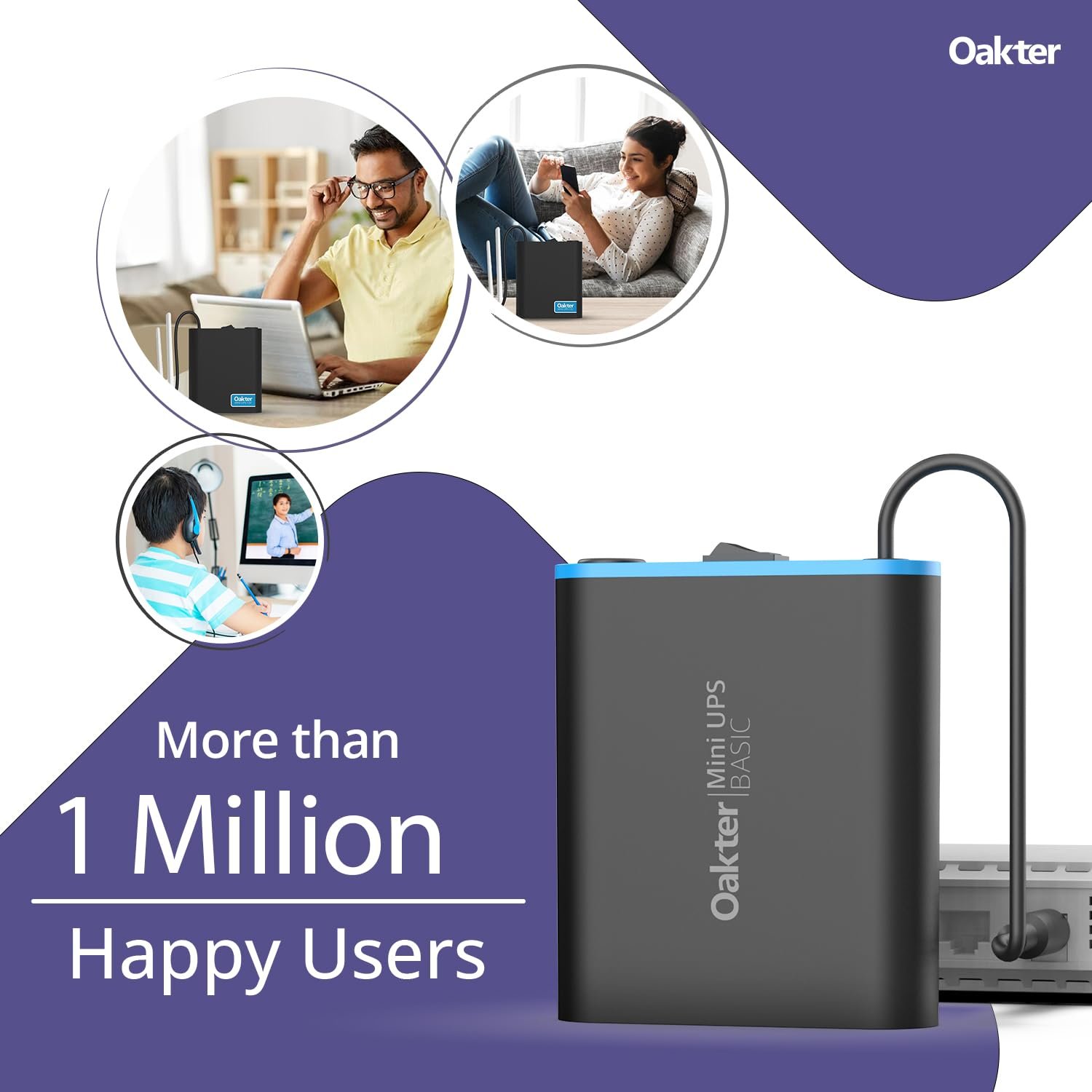 Oakter Mini UPS Basic for WiFi Router Broadband Modem | Supports 12V-2A Routers. Backup Upto 3 Hours | WiFi Router UPS Power Backup During Power Cuts| Current Surge & Deep Discharge Protection