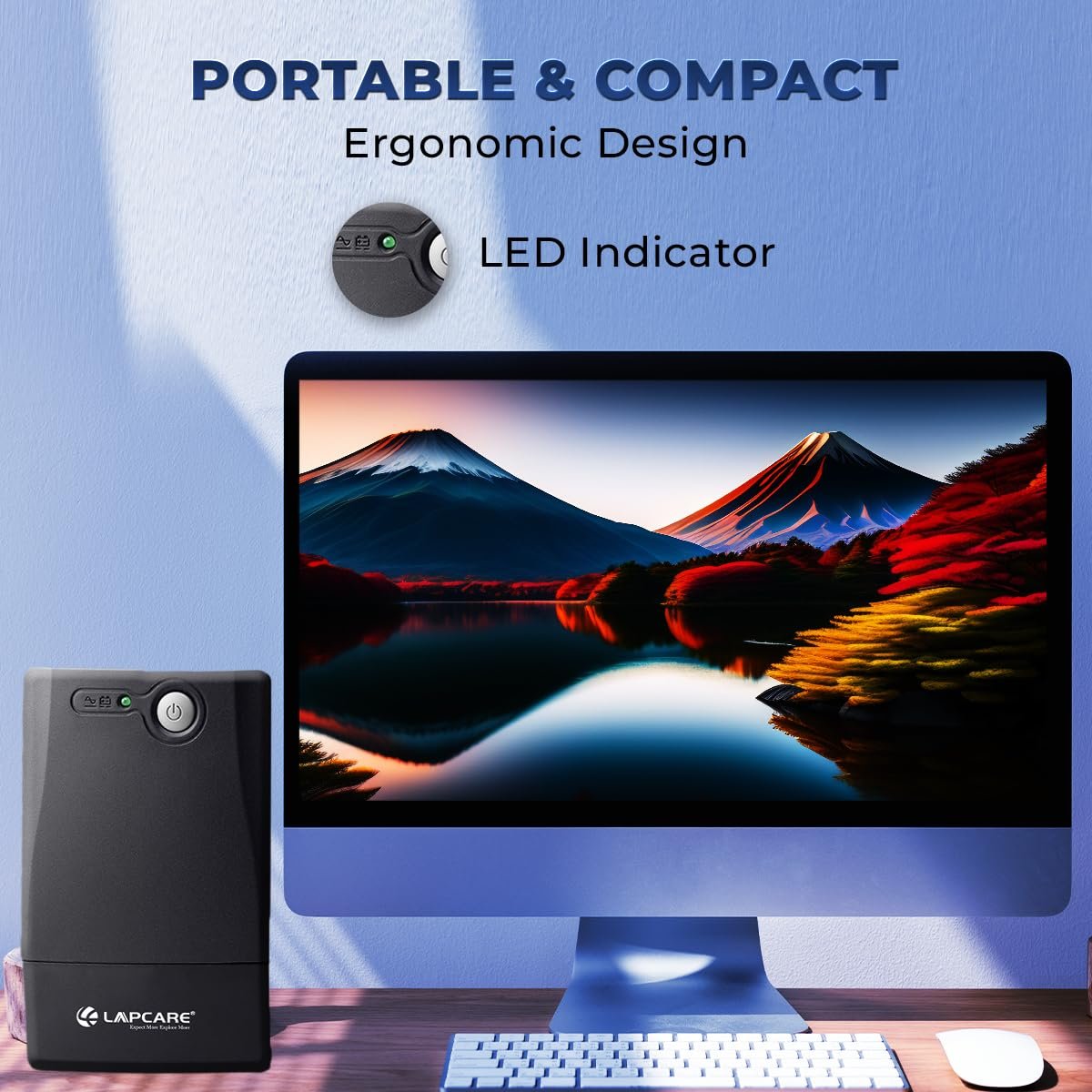 Lapcare Lapon-750 600VA /360W, 230V, UPS System, an Ideal Power Backup & Protection for Home Office, Desktop PC & Home Electronics, Lead Acid Battery, Black