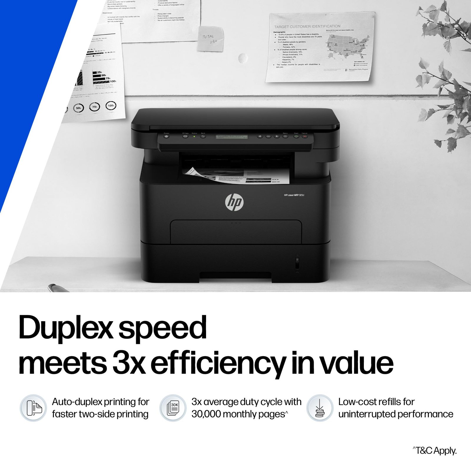 HP 323d Auto Duplex Laser Printer (New Launch), Print Scan Copy,LCD Display, 30 PPM, 256 MB Memory, USB 2.0, Black