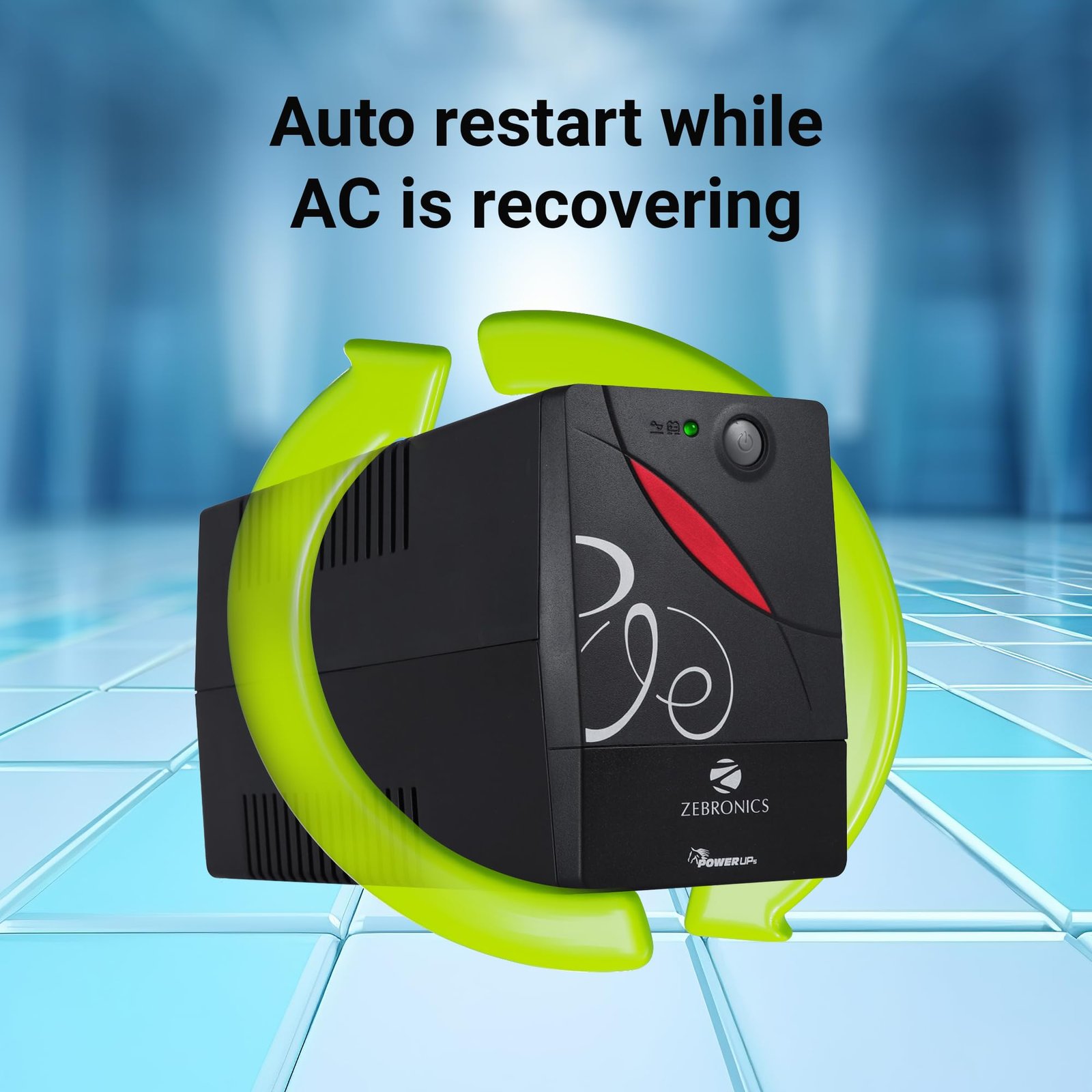 ZEBRONICS Zeb-U725 600VA UPS for Desktop/PC/Computers (not for Routers) with Automatic Voltage Regulation, Black