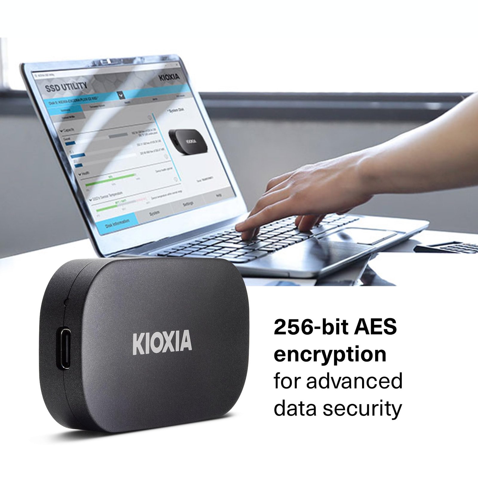 KIOXIA EXCERIA Plus G2 Portable 1TB / Up to 1,050MB/s Read 1000MB/s Write,MIL-STD Drop Tests, 256 AES Encryption, Photographers, Content Creators and Gaming,Smartphone,Mac Compatible External SSD