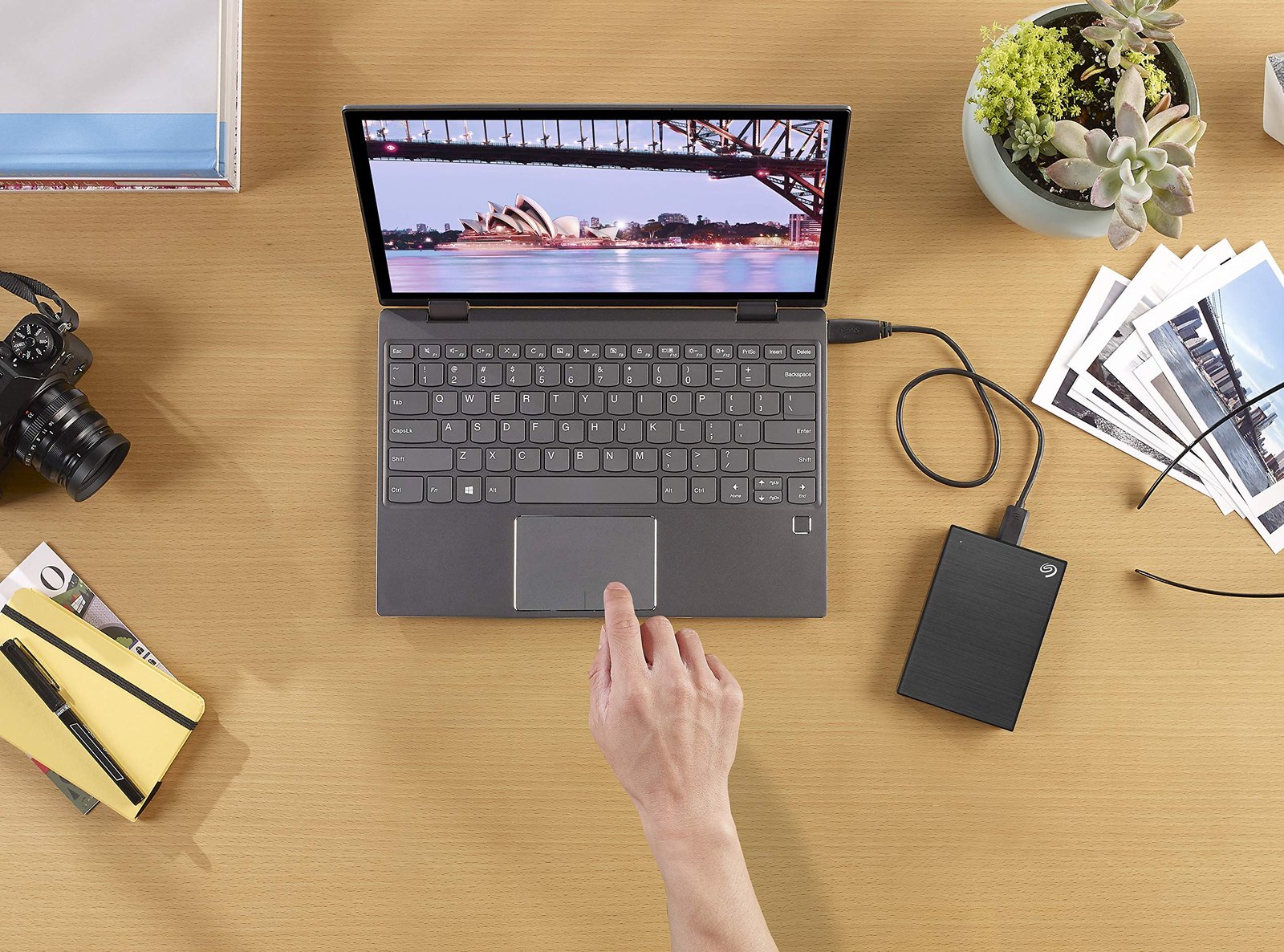 Seagate One Touch 2Tb External HDD with Password Protection Black, for Windows and Mac, with 3 Yr Data Recovery Services (Stky2000400), USB